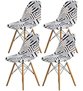 GOSTADY Dining Chair Covers Set of 4, Mid Century Modern Dining Room Chair Covers Printed Shell C...
