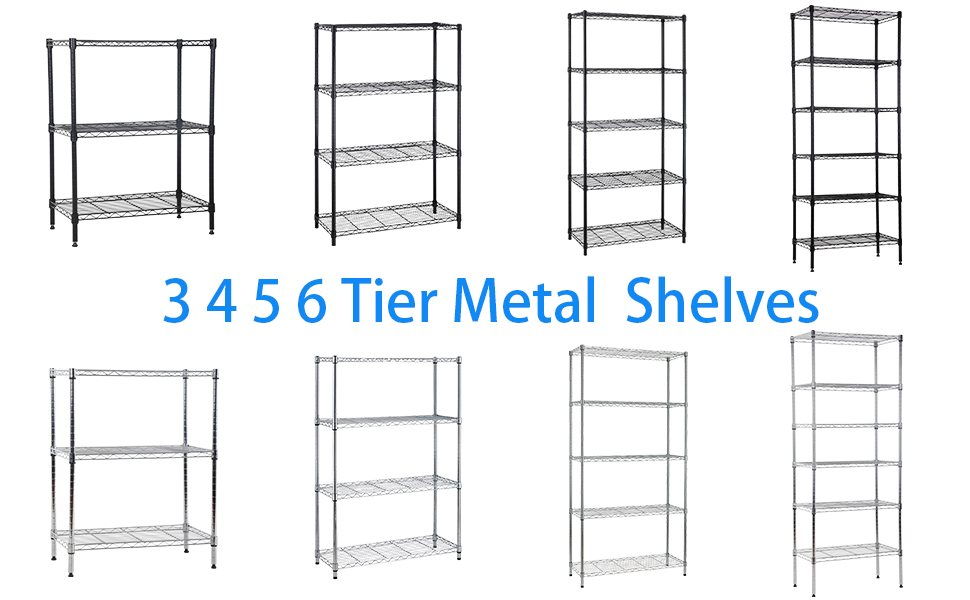5 Tier Metal Storage Shelves 36" L x 14" W x 72" H