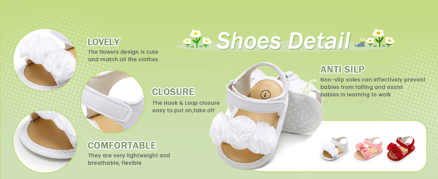 infant girls flowers sandals
