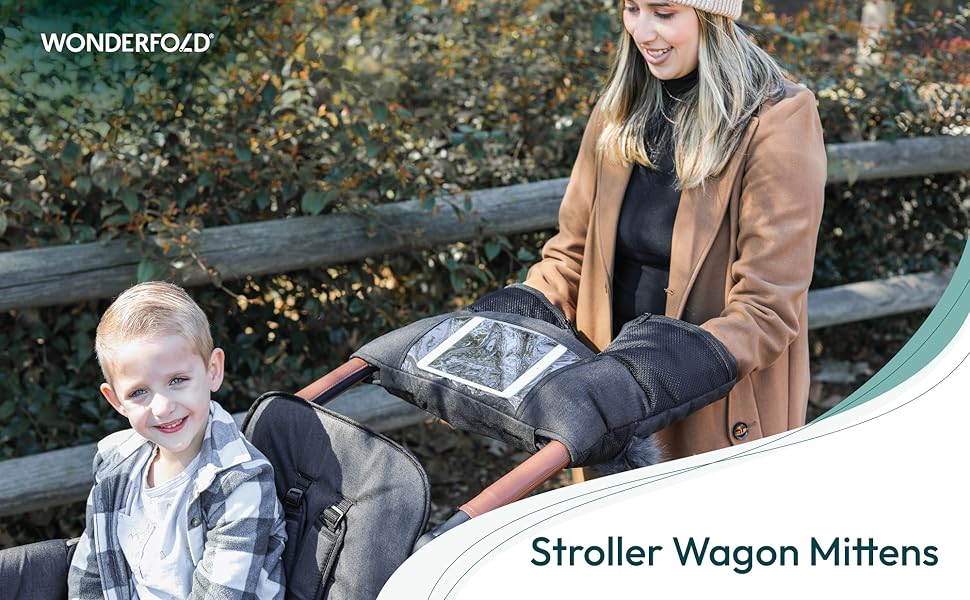 WONDERFOLD Stroller Wagon Water Resistant Mittens for W Series Handlebars with Warm