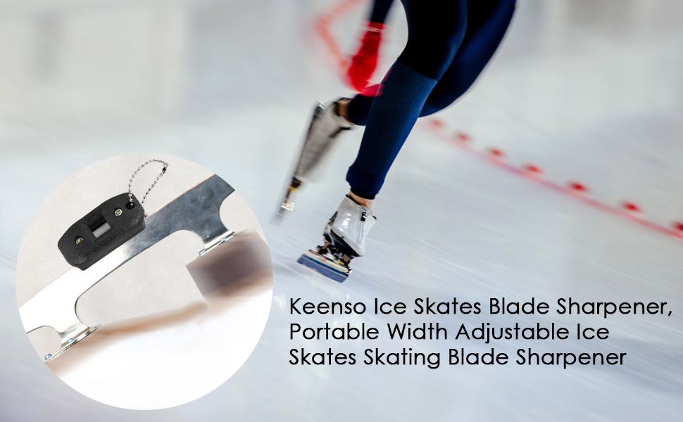 Keenso Ice Skates Blade Sharpener, Portable Width Adjustable Ice Skates
