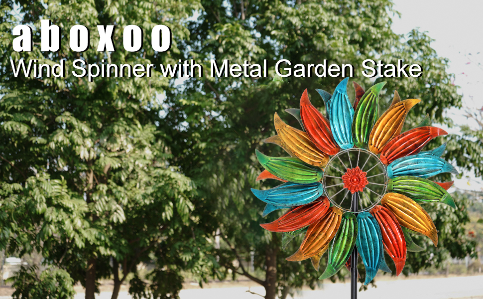 360 Wind Spinner Extra Large Wind Spinners 22.8in Outdoor Clearance Metal Rainbow