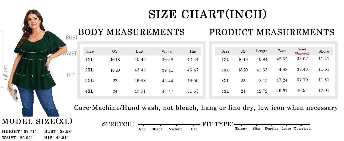 Womens Plus Size Summer Tops V Neck Short Sleeve Babydoll Ruffle Peplum Smocked Dressy Top