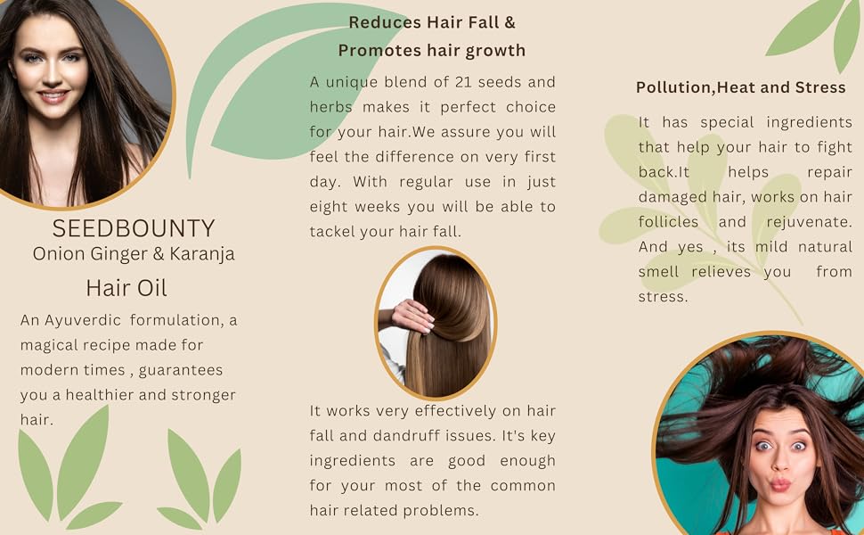 Buy SEEDBOUNTY Onion Ginger & Karanja Hair Oil Anti Hair Fall Anti Dandruff Healthy Scalp