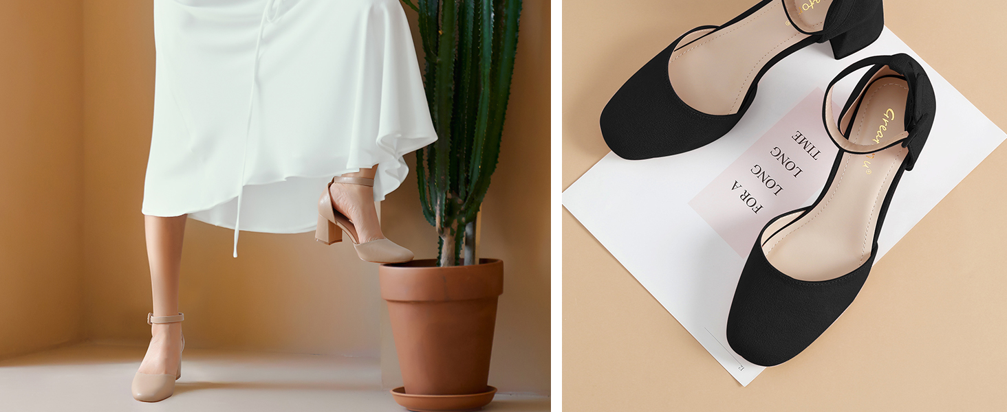 black block heels for women