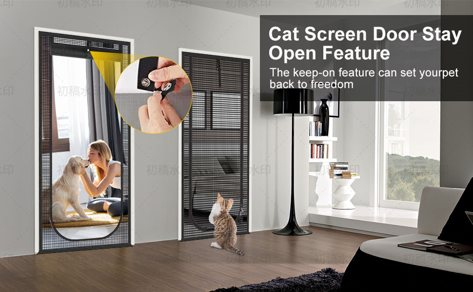 QWR Upgraded Pet Screen Door Fits Doors Up to 30"x80