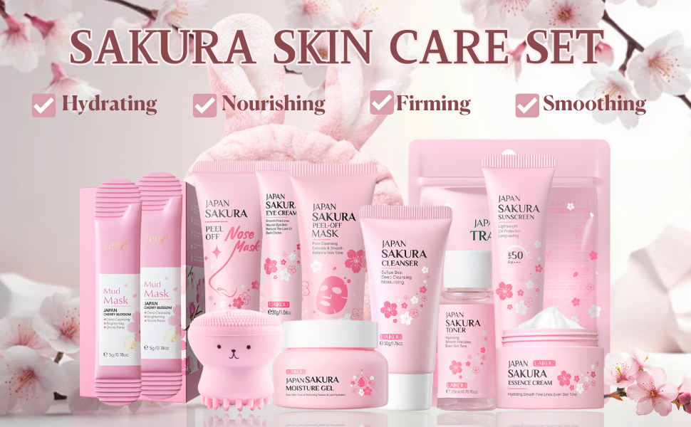 12pcs Sakura skincare set