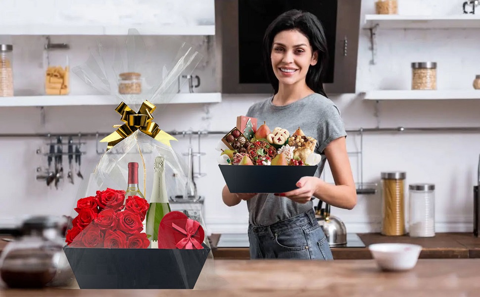 Baskets For Gifts Empty, 5 Pk Black Empty Gift Baskets To