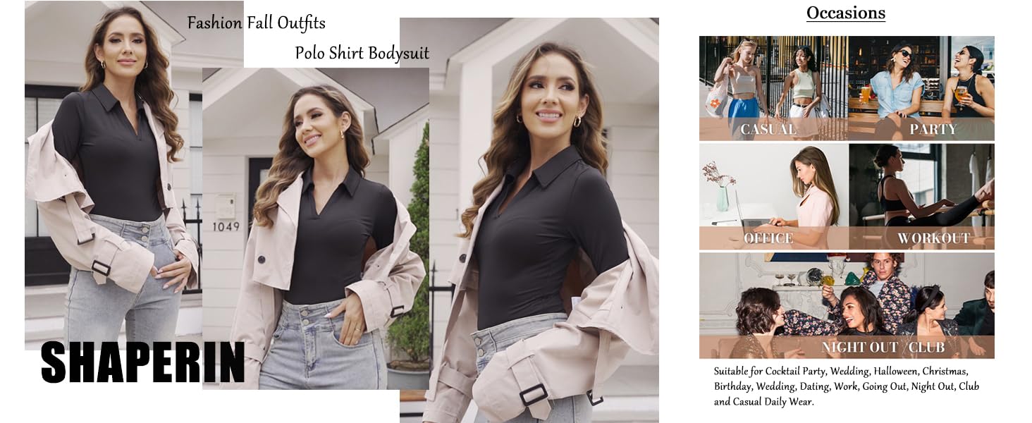 long sleeve bodysuit tops