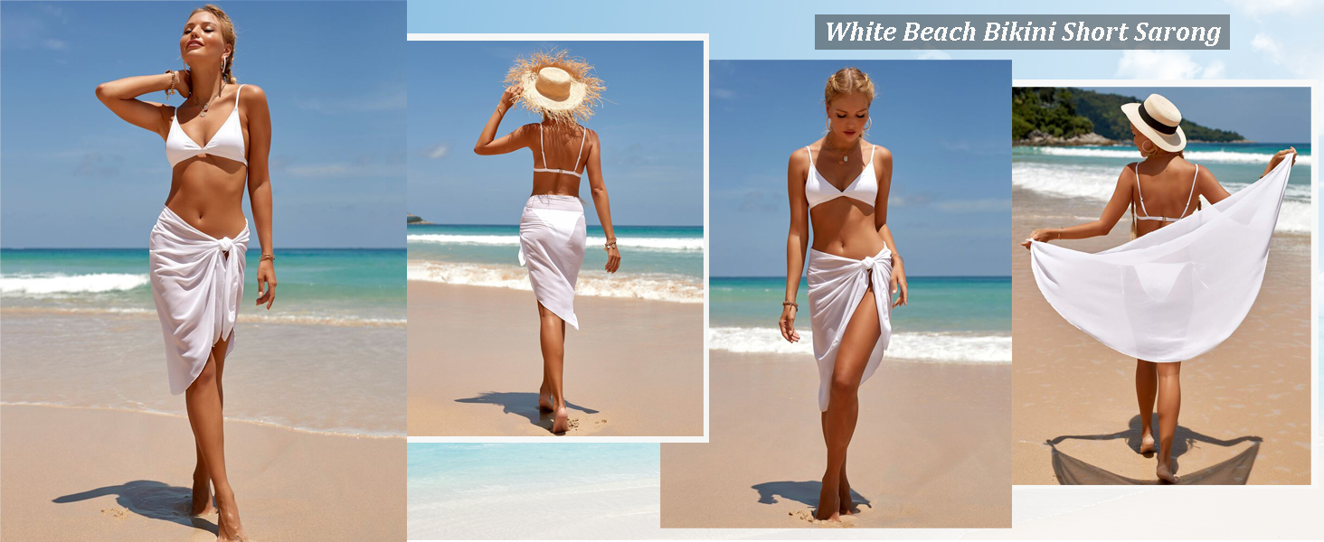 white bikini sarong cover up