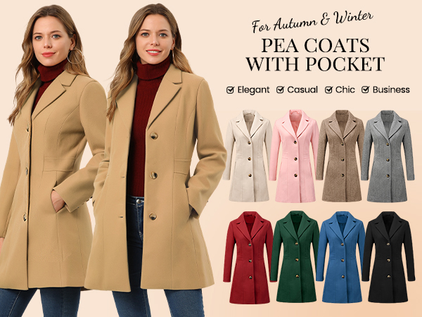 Amazon.com: Allegra K Women's Winter Pea Coat 2025 Fall