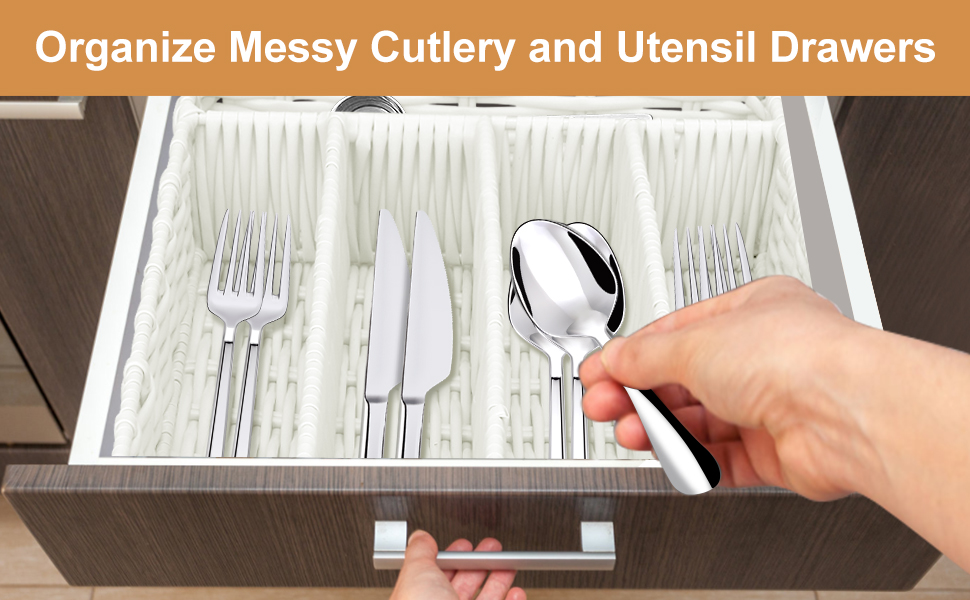 Ayiaren Small Kitchen Utensil Drawer Organizer Narrow