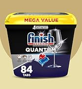 Finish Quantum Dishwasher Pods, No Pre-Rinse Dishwasher Detergent Soap Removes 24HR Dried-On Stai...