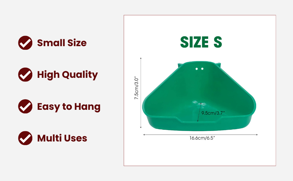 Small Corner Litter Box for Ferrets Rats Guinea Pigs