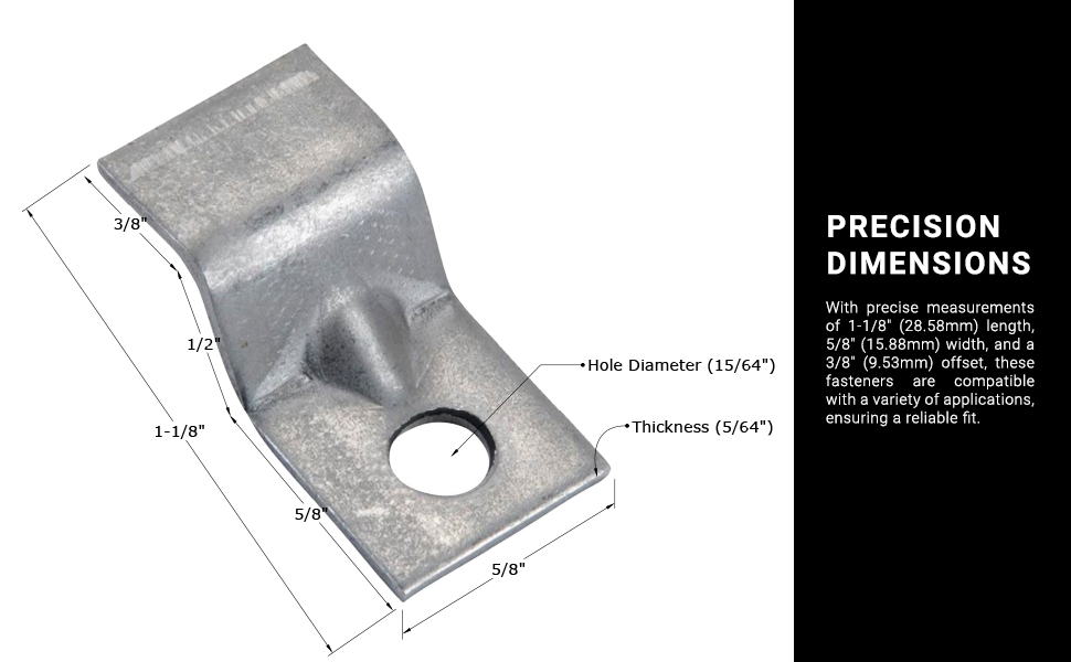 Steel Z Clip Table Top Fasteners Precision Dimensions Sujetadores de mesa con clip en Z de acero 