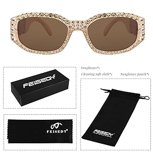 SFY✩.*˚ Amazon.com: FEISEDY Retro 90s Square Sunglasses for Women