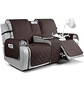 VANSOFY Loveseat Recliner Cover with Console 100% Waterproof Sofa Slipcovers Non-Slip Reclining C...