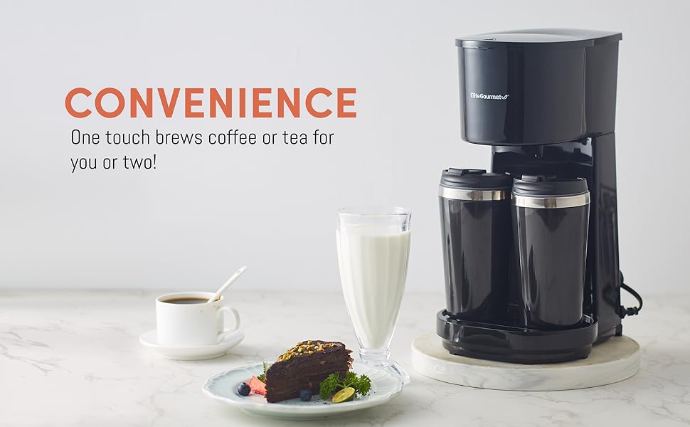 Elite Gourmet EHC116 Dual Drip Double Coffee Maker Brewer
