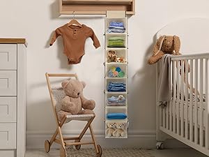hanging shoe organizer 8-shelf beige