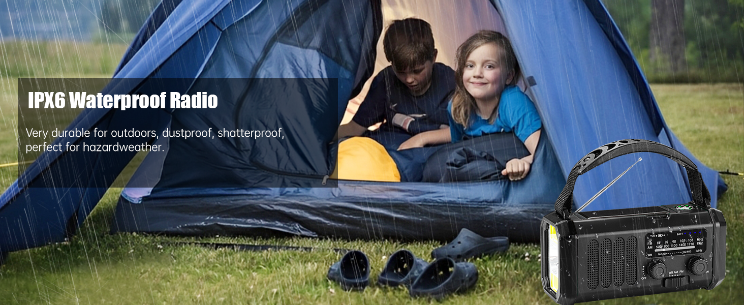 emergency radio hand crank solar, am/fm/sw noaa weather radio