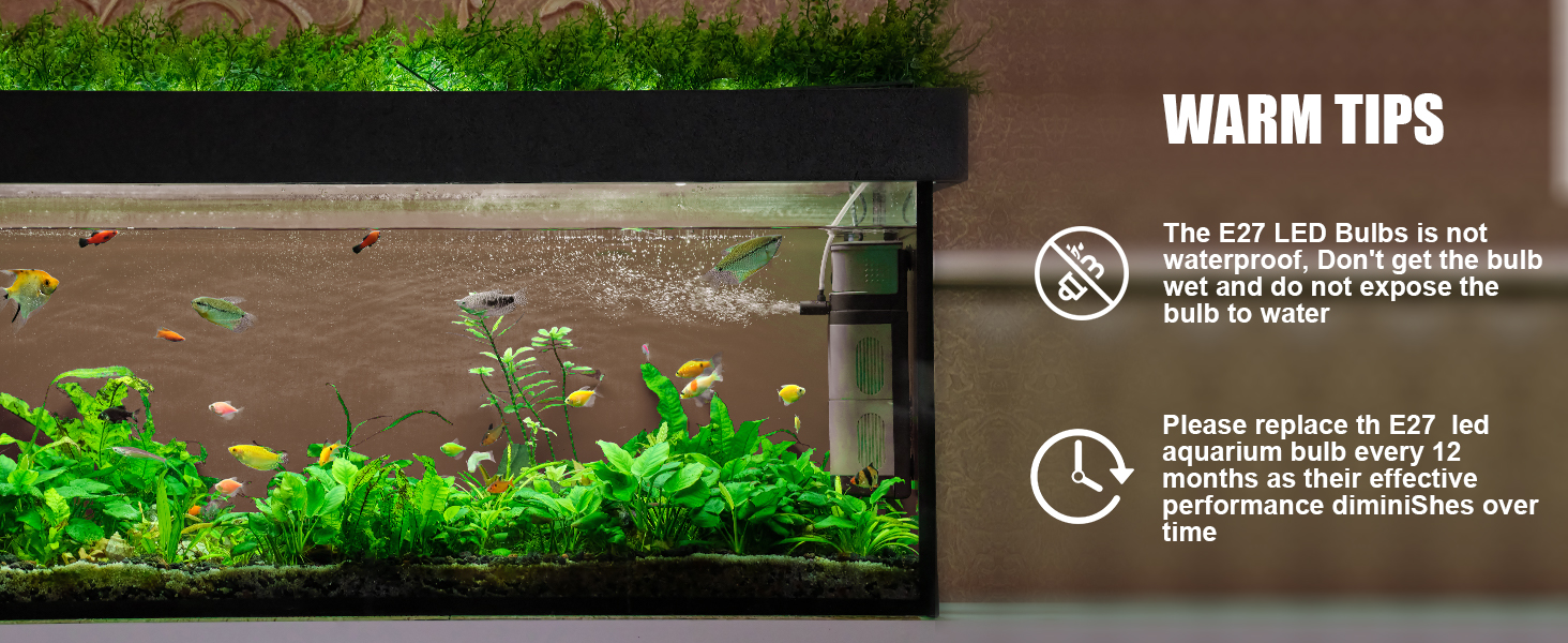 BrightArk E27 Fish Tank Light Bulbs,15W Aquarium Light Bulb Daylight