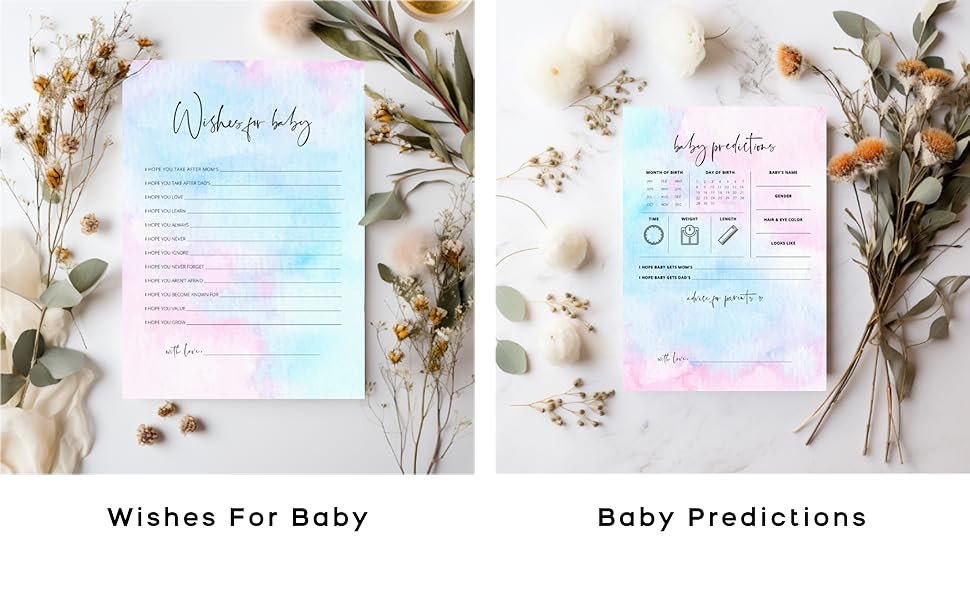 Baby prediction cards advice wish wishes 30 40 50 25 keepsakes
