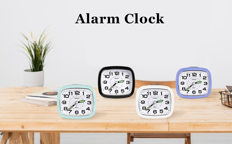 Alarm Clock Analogue, No Ticking Silent Travel Alarm Clock Bedside with