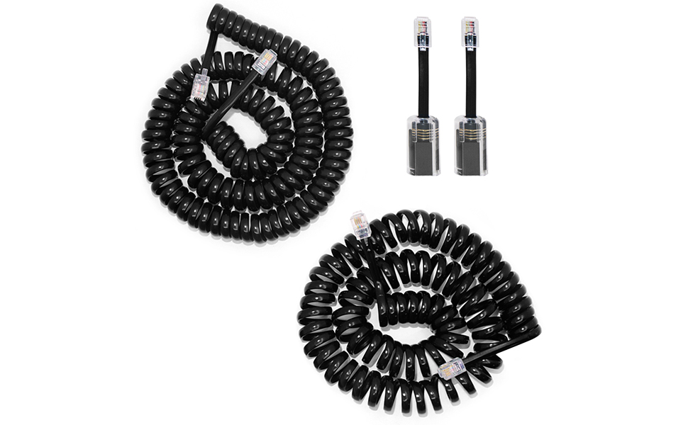 SENHAI 2 Pack 360°AntiTangle Rotating Swivel Telephone Cord Extended