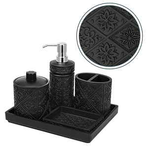 Shinowa Juego de Accesorios para Baño 5 PZS, Resina Jabonera ...