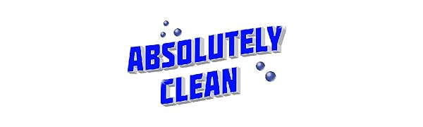 Dark blue Absolutely Clean logo on white background