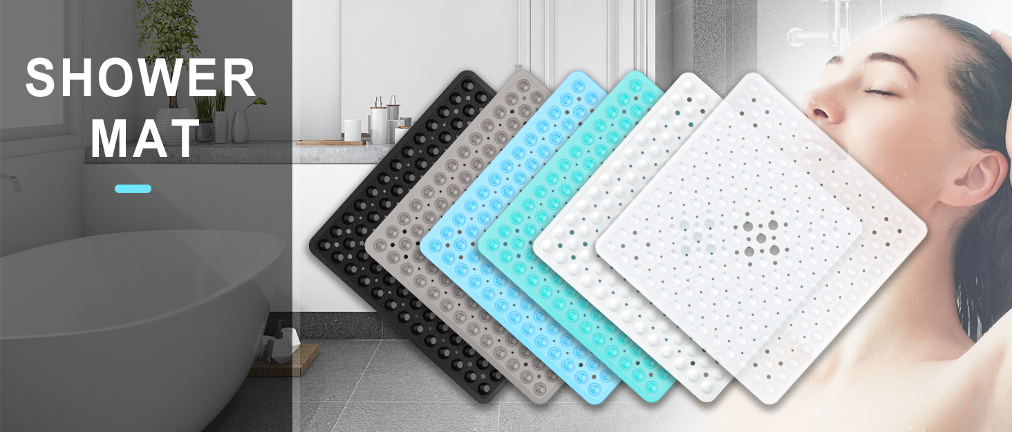 XIYUNTE Square Shower Mat 21 x 21 inch NonSlip Bath Mat