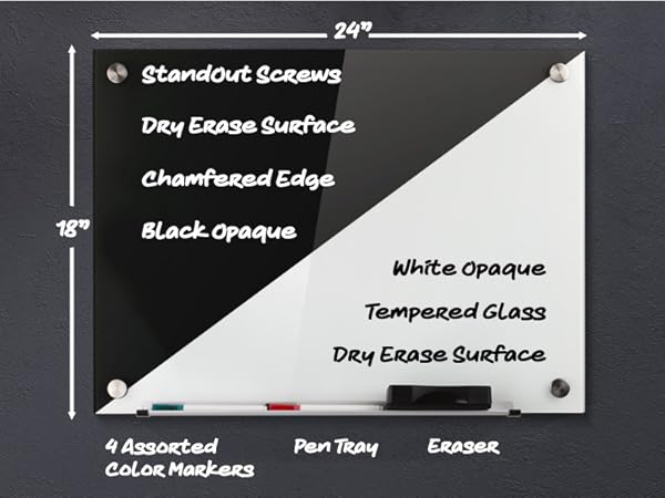 Amazon.com : Real Glass Dry Erase Board, 18