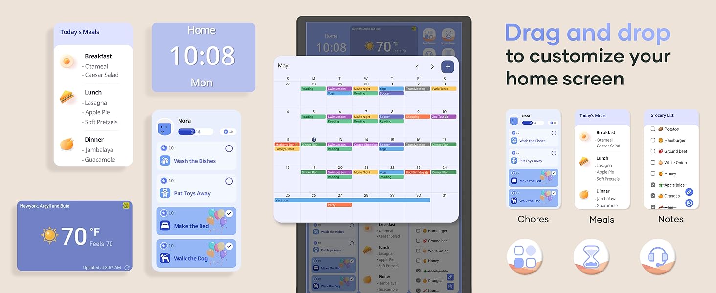 Amazon.com: Cozyla Mate Digital Calendar+ 2: 24 Inch Wall Touch Screen ...