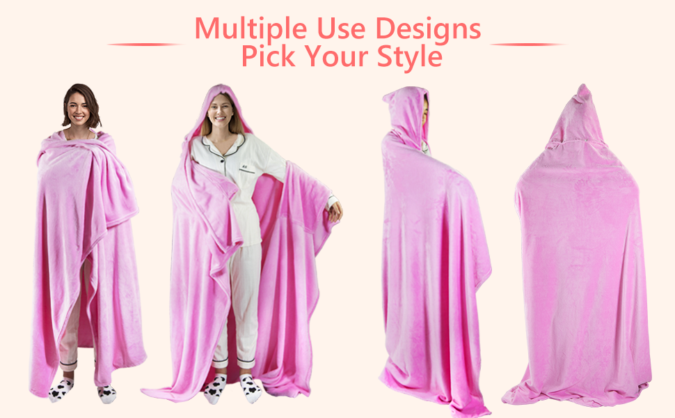UHdod Wearable Throw Blanket Oversized Comfy Blanket Hoodie