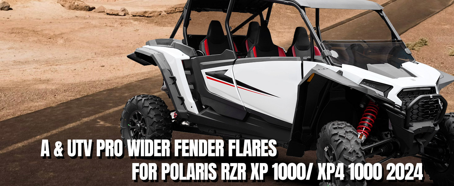 A & UTV PRO Front and Rear Fender Flares for Polaris RZR XP 1000