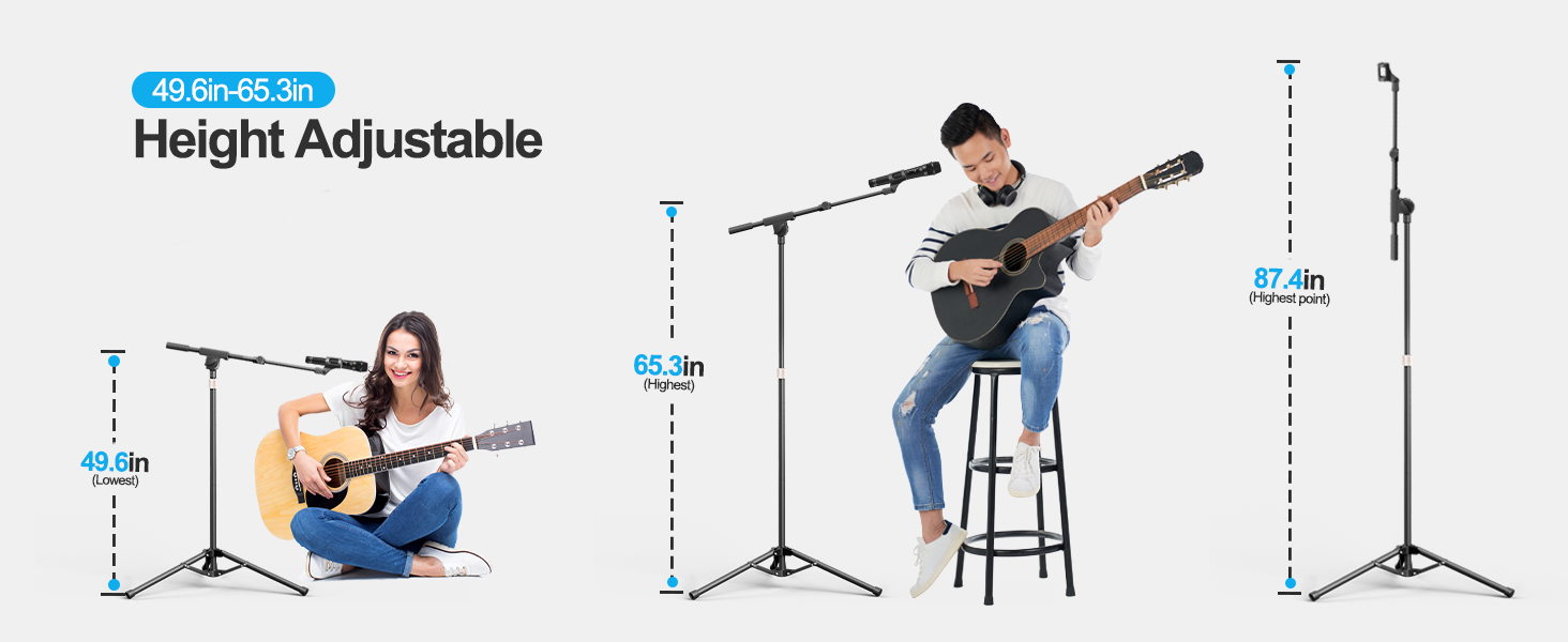49.6in-65.3in Height Adjustable