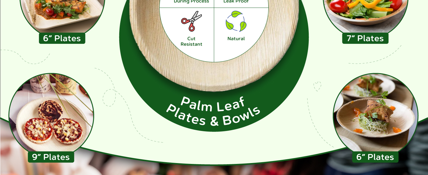 wooden trays platters parties palm leaf picnic plate birthday cutlery