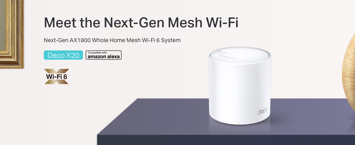 Deco X20(1-pack) AX1800 Whole Home Mesh Wi-Fi 6 System