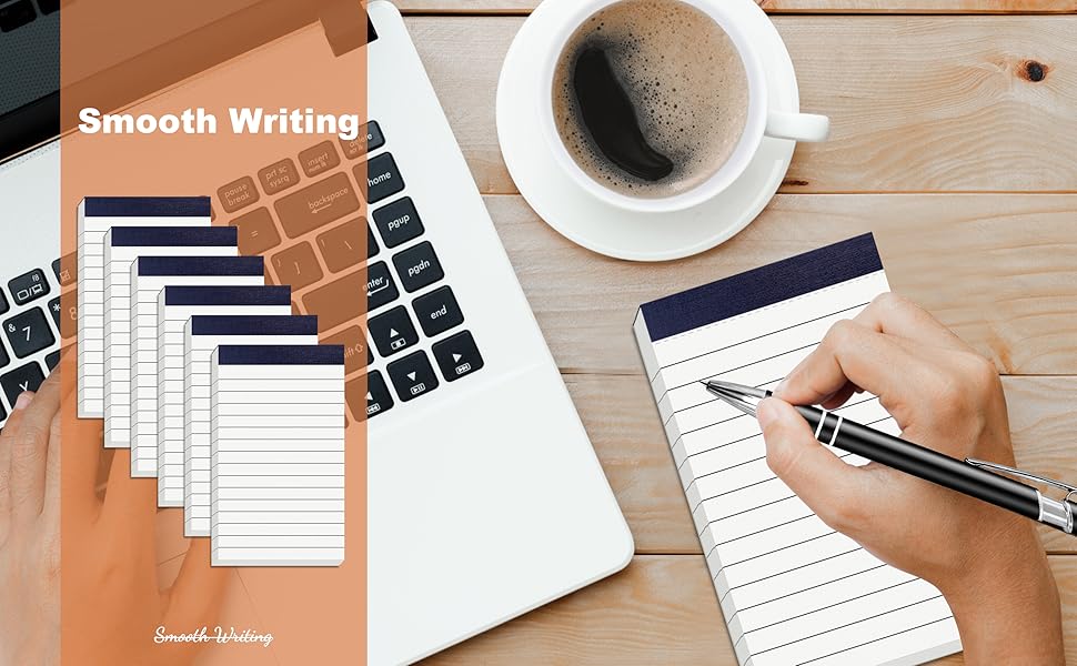 6 Pack Notepads Small 3x5 Inch Note Pad Refills with Pen Lined Writing