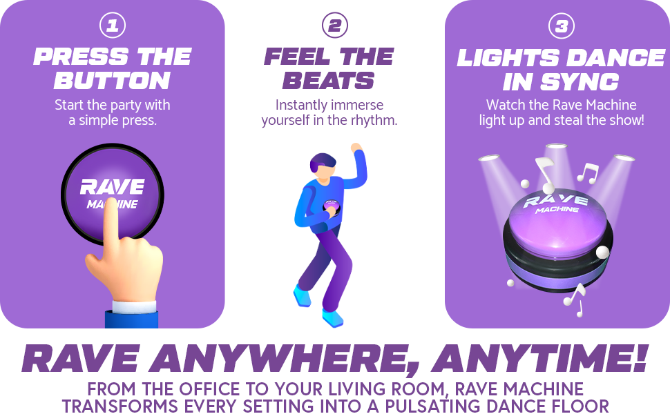  Rave Dance EDM Button with Music