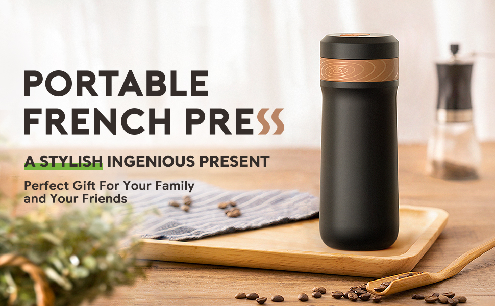 BENFUCHEN Portable Coffee Maker Stainless Steel Insulated Coffee Press Car Travel French Press Tea Maker Coffee Pot Outdoor Coffee Mug Cup, 320ml / 11oz 10 BENFUCHEN travel coffee maker