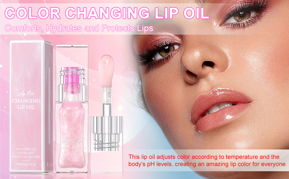 magic color changing lip oils, conversion color changing lip oil