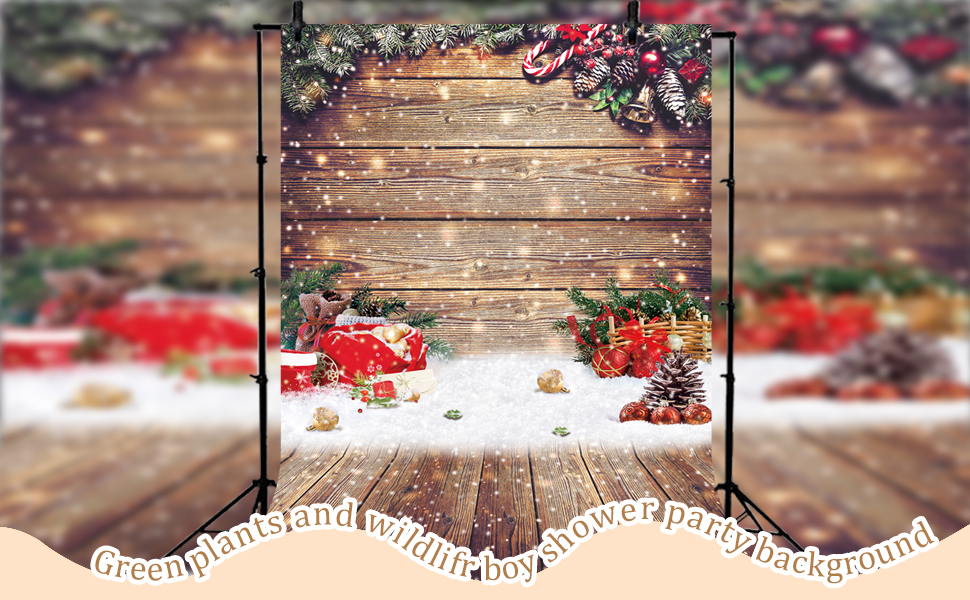 Christmas Wood Wall Photography Backdrop Rustic Wooden Floor Background ...