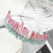 raw crystal quartz headband crown rhinestone crown hairband