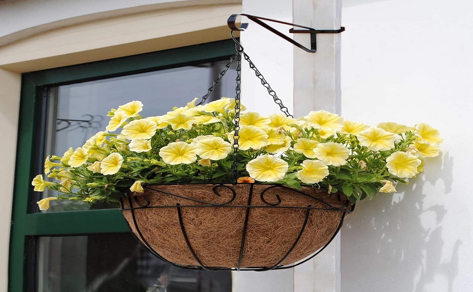 MIVIDE 4 Pack Hanging Basket Bracket for Concrete Post, Heavy Duty Wall