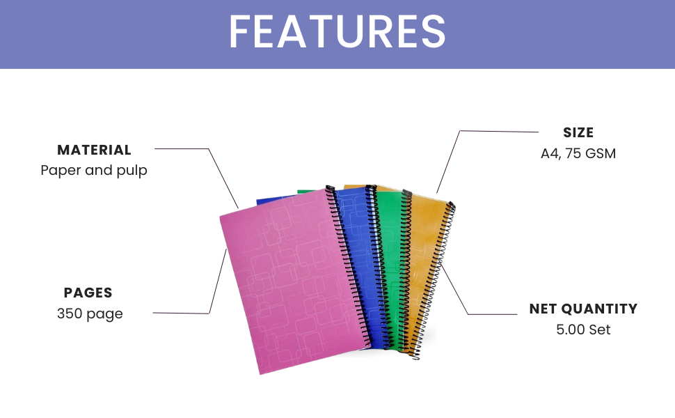 HEPINES Spiral Notebook for students Spiral Bound Spiral Binding