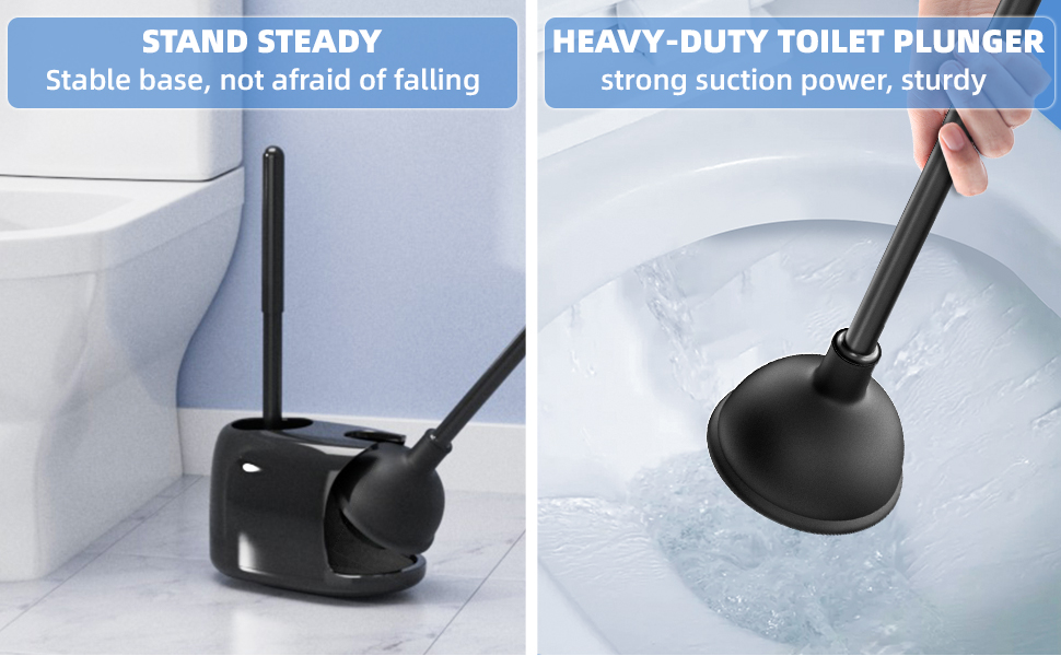 toilet brush and plunger set