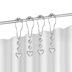 crystal shower curtain hook rings.Decorative Shower Curtain Hooks