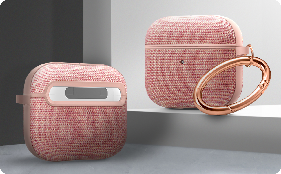 早い者勝ち❣️Spigen AirPods3カラビナ付きケース　ローズゴールド Spigen AirPods 3 ケース カラビナ付（ローズゴールド）