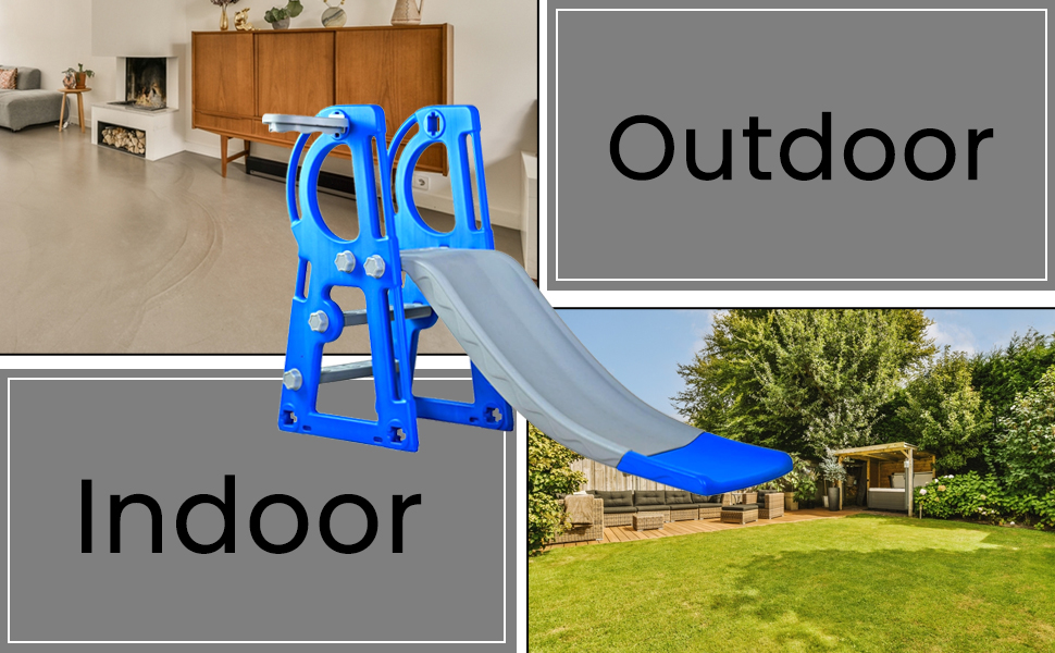 BabyGo Riko Kids Toy Foldable Slide with Basket for Indoor &amp; Outdoor Home &amp; School